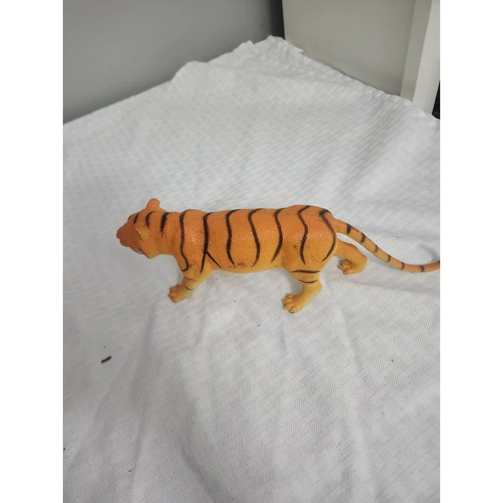Realistic Tiger Toy Figure Orange Black Striped Plastic Animal Figurine Wild